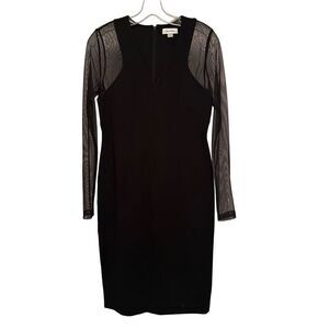 Calvin Klein mesh sleeve black dress
